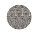 Tapis D'extérieur et Intérieur Rond Cleo Blanc et Noir  120 Cm Rond