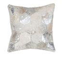 Coussin Déco En Cuir "spark" 45x45cm Argent