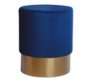 Pouf Rond Design "nano" 42cm Bleu Foncé