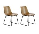 Lot De 2 Chaises Design "caila" 82cm Marron Clair