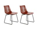 Lot De 2 Chaises Design "caila" 82cm Marron Café