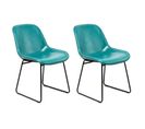 Lot De 2 Chaises Design "cora" 81cm Bleu Pétrole