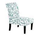 Fauteuil Design Imprimé "indira" 92cm Blanc et Vert