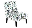 Fauteuil Design Imprimé "indira" 84cm Beige et Vert