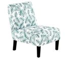 Fauteuil Design Imprimé "indira" 84cm Blanc et Vert