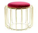 Pouf et Table D'appoint "comfortable" 50cm Rouge et Or