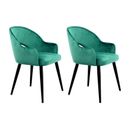 Lot De 2 Chaises En Velours "joris" 77cm Vert