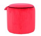 Pouf Rond Velours "reese" 43cm Rouge