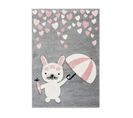 Tapis De Chambre Enfant Lapin "clermont" Rose 80 X 150 Cm