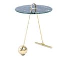 Table D'appoint Design "pendule" 60cm Or et Noir