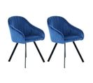 Lot De 2 Chaises En Velours "jodie" 86cm Bleu