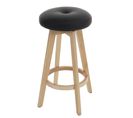 Tabouret De Bar Navan Similicuir Rotatif Noir Pieds Clairs