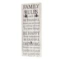 Patère Murale Family Rules Style Shabby Avec 3 Crochets 76x31cm