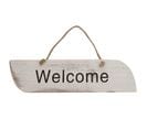 Planche Murale Welcome Panneau Style Shabby Vintage 10x43x1cm Blanc