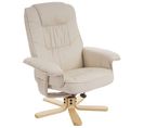 Fauteuil De Télé M56, Fauteuil De Relaxation Sans Tabouret, Similicuir ~ Crème