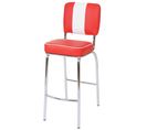 2x Tabouret De Bar Avellino Design Rétro Des Années 50 Similicuir Rouge Blanc