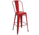 Tabouret De Bar Hwc-a73 Métal Empilable Design Industriel Rouge