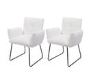 Lot De 2 Chaises De Salle à Manger Hwc-k34 Oeko-tex  Métal Blanc