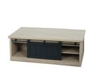 Table Basse Hwc-k75 Métal Aspect Bois 44x120x60cm Couleur Naturelle