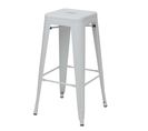 4x Tabouret De Bar Hwc-a73 Métal Design Industriel Blanc