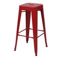 4x Tabouret De Bar Hwc-a73 Métal Empilable Design Industriel Rouge