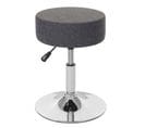 2x Tabouret Hwc-c22, Hauteur Réglable, Ø 35 Cm, Tissu ~ Gris