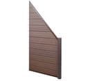 Wpc Pare-vue Sarthe, Abat-vent, Poteau En Aluminium ~ Lot De 2 Oblique - 2,82m Marron