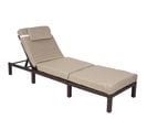 Chaise Longue Hwc-a51, Polyrotin, Transat De Jardin ~ Premium Marron, Coussin Crème