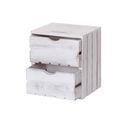 Chevet Hwc-c62, 2 Tiroirs, 36x32x26cm ~ Blanc Shabby