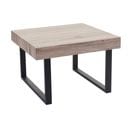 Table Basse De Salon Kos-c88 42x60x60cm Chêne Pieds Métalliques Foncés