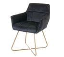 Chaise De Salle à Manger Hwc-f37 Velours Pieds Dorés Noir