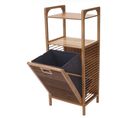 Étagère Avec Corbeille à Linge Hwc-b94 Bambou 95x40x30cm 28l