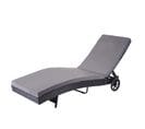 Chaise Longue Hwc-d80 En Polyrotin ~ Anthracite, Coussin Gris Foncé