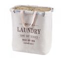 Collecteur De Linge Sale Hwc-c34 2 Compartiments 54x52x32cm 89l Beige