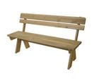 Banc De Jardin Hwc-l66 Bois Massif 148cm Naturel