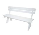 Banc De Jardin Hwc-l66bois Massif 148cm Blanc