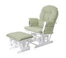 Fauteuil Relax Hwc-c76 Tissu Vert Clair Monture Blanche