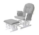 Fauteuil Relax Hwc-c76 Tissu Gris Clair Monture Blanche