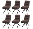 Lot De 6 Chaises De Salle à Manger Hwc-g66 Tissu/textile Brun-brun Foncé