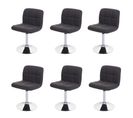 Lot De 6 Chaises De Salle à Manger Kavala Tissu/textile Chrome Pivotant Gris Foncé