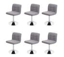 Lot De 6 Chaises De Salle à Manger Kavala Chrome Pivotant Gris Clair