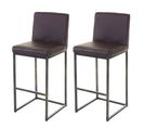 2x Tabouret De Bar Hwc-e71 Vintage Similicuir Marron