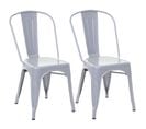 2x Chaise De Bistro Hwc-a73, Chaise Empilable, Métal, Design Industriel ~ Gris