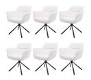 Lot De 6 Chaises De Salle à Manger Hwc-k33 Auto-position Tissu/textile Bouclé-blanc