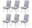 Lot De 6 Chaises De Salle à Manger Hwc-g54 Textile Similicuir Inox Brossé Gris