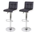 2x Tabouret De Bar Hwc-g87 Similicuir Noir Blanc Pied Chromé