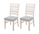 2x Chaise De Salle à Manger Hwc-g47 Tissu Bois Massif Châssis Clair Gris