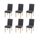 Lot De 6 Chaises De Salle à Manger Littau Similicuir, Gris Mat, Pieds Clairs