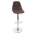 Tabouret De Bar Hwc-a67 Tissu Textile Vintage Brun Foncé Base Chromée