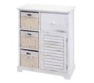 Commode Hwc-h21 En Bois Massif 80x60x30cm Blanc Miteux